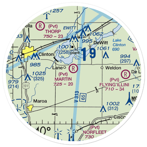 Martin RLA Restricted Landing Area (IL82) VFR Sectional Sticker (20 mile)