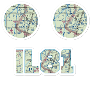 Berns Airport (IL81) VFR Sectional Sticker Pack