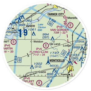 Flying Illini Airport (IL80) VFR Sectional Sticker (20 mile)
