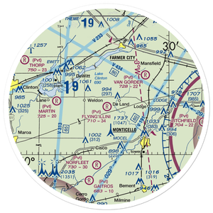Flying Illini Airport (IL80) VFR Sectional Sticker (30 mile)