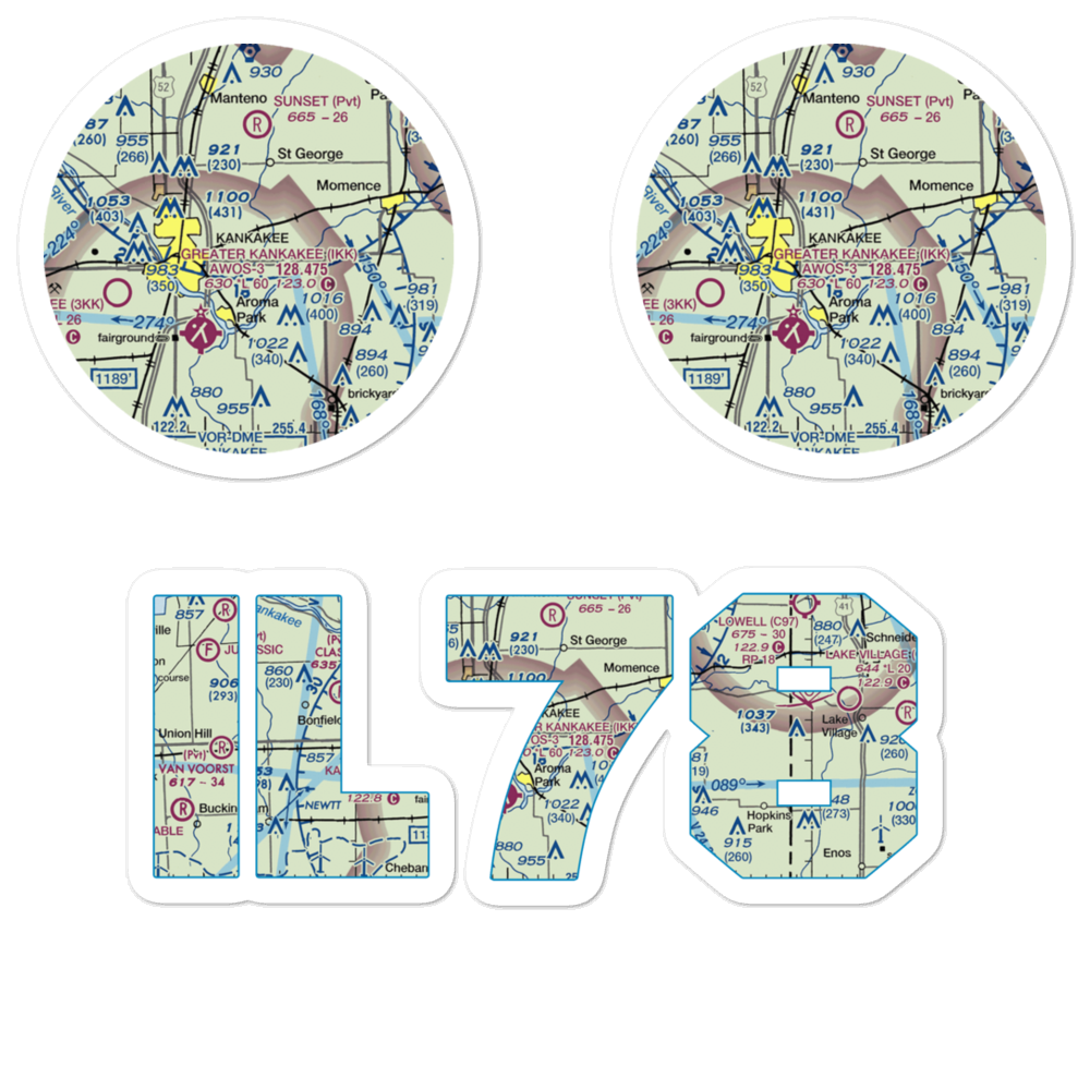 Benoit Airport (IL78) VFR Sectional Sticker Pack 
