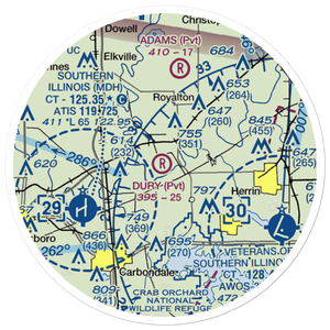 Dury Estates Airport (IL71) VFR Sectional Sticker (20 mile)