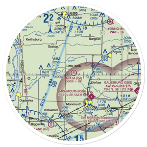 M.A.M Trail Airport (IL65) VFR Sectional Sticker (30 mile)