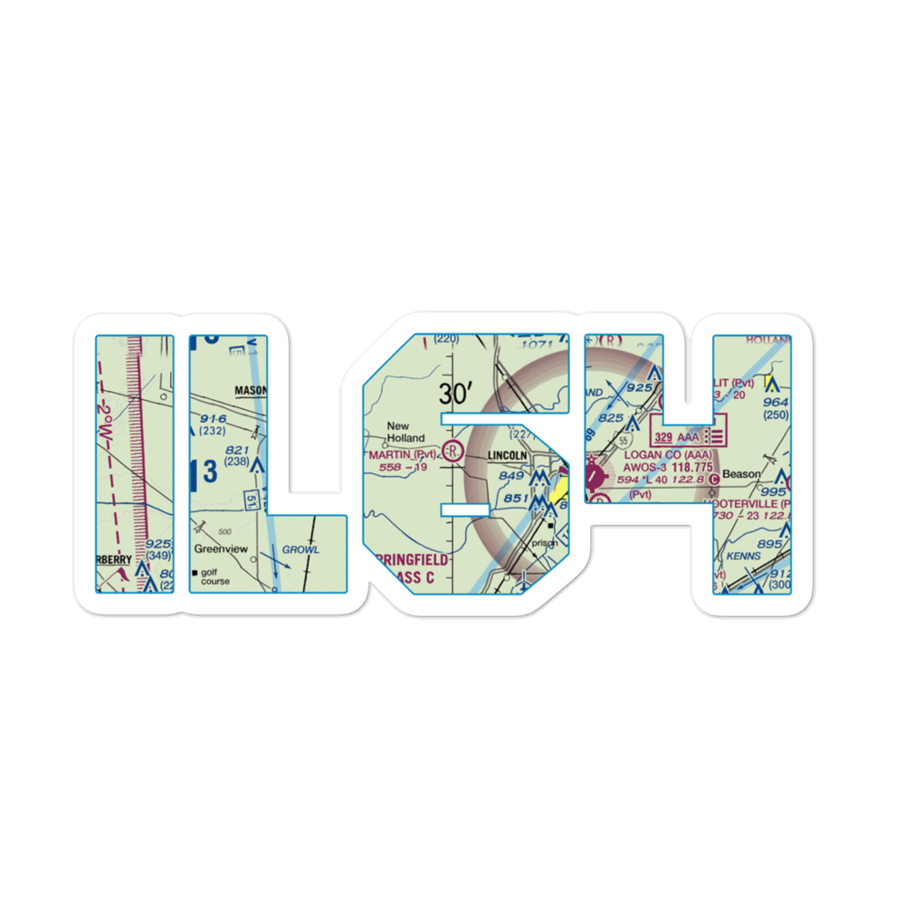Martin Airport (IL64) VFR Sectional Sticker 