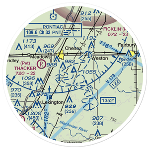 Mays Aviation Airport (IL63) VFR Sectional Sticker (20 mile)