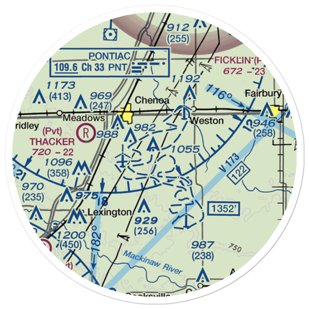 Mays Aviation Airport (IL63) VFR Sectional Sticker (20 mile) 