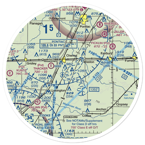 Mays Aviation Airport (IL63) VFR Sectional Sticker (30 mile)