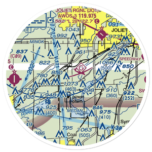 Chicago Glider Club Gliderport (IL59) VFR Sectional Sticker (20 mile)