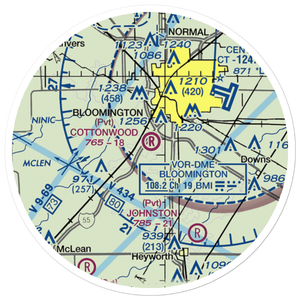 Cottonwood Airport (IL57) VFR Sectional Sticker (20 mile)