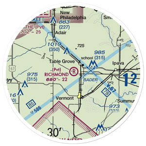 Richmond Airport (IL54) VFR Sectional Sticker (20 mile)