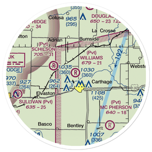 Williams Airport (IL52) VFR Sectional Sticker (20 mile)