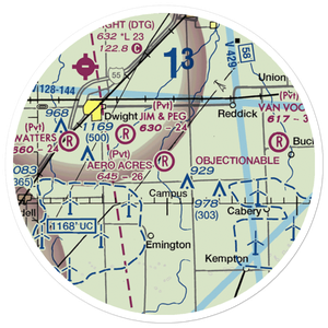 Aero Acres Airport (IL51) VFR Sectional Sticker (20 mile)