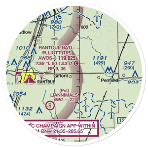 Busboom Airport (IL45) VFR Sectional Sticker (20 mile)