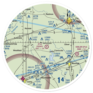 Perry RLA Airport (IL39) VFR Sectional Sticker (30 mile)