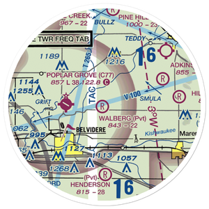 Bob Walberg Field (IL36) VFR Sectional Sticker (20 mile)