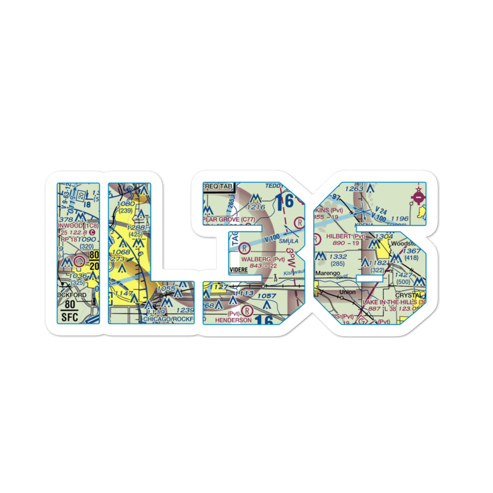 Bob Walberg Field (IL36) VFR Sectional Sticker 