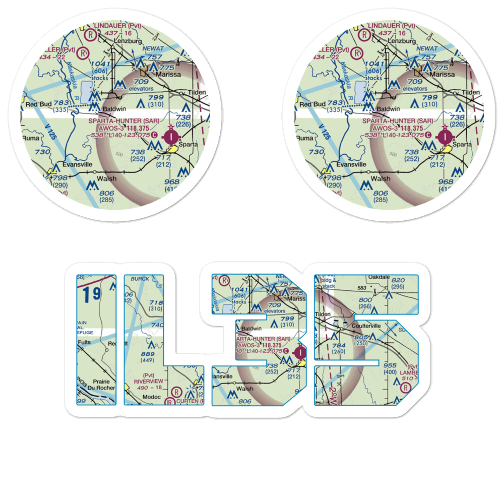 Redpath Restricted Landing Area (IL35) VFR Sectional Sticker Pack 