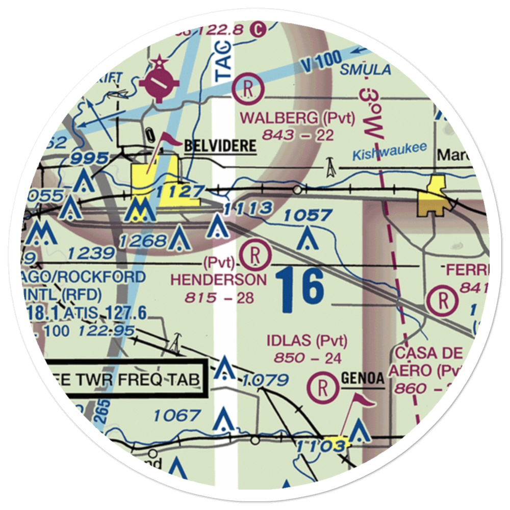 Henderson Field (IL34) VFR Sectional Sticker (20 mile) 