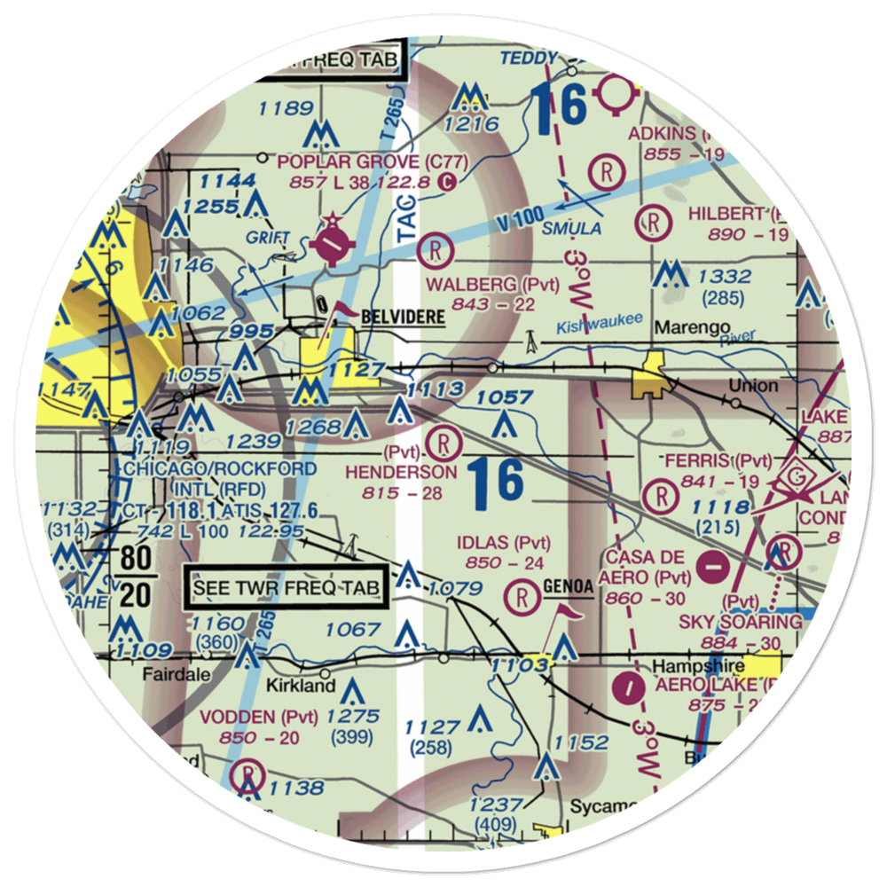 Henderson Field (IL34) VFR Sectional Sticker (30 mile) 