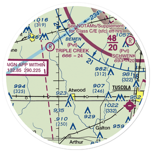 Cooch Landing Area Airport (IL31) VFR Sectional Sticker (20 mile)