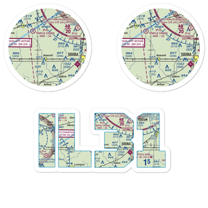 Cooch Landing Area Airport (IL31) VFR Sectional Sticker Pack