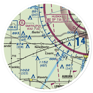 Richardson Airport (IL24) VFR Sectional Sticker (20 mile)