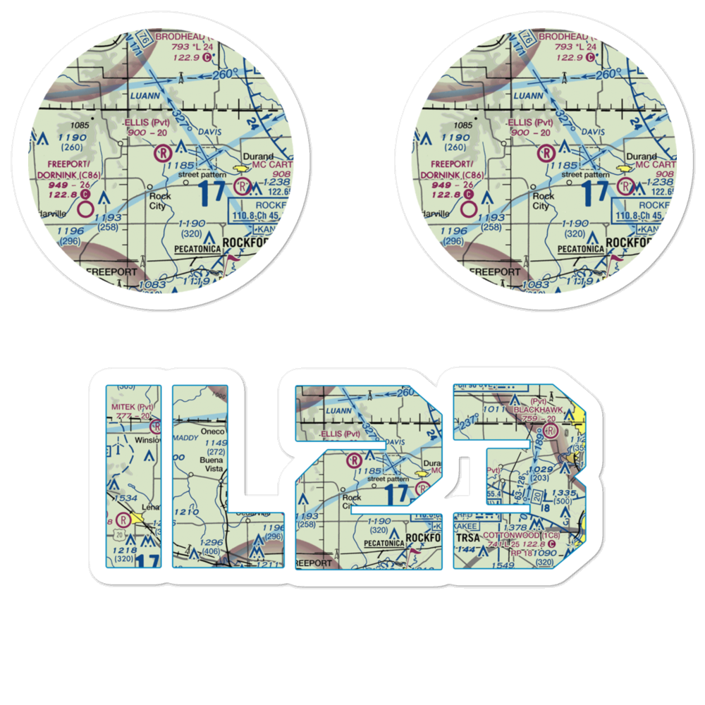 Ellis Airport (IL23) VFR Sectional Sticker Pack 