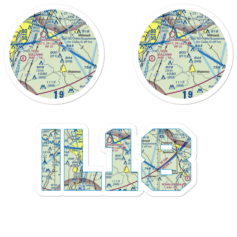 Crook Restricted Landing Area (IL18) VFR Sectional Sticker Pack 