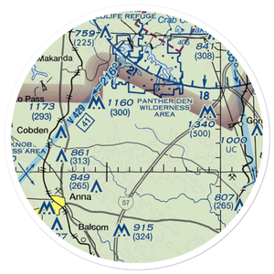 Houseman Airport (IL16) VFR Sectional Sticker (20 mile)