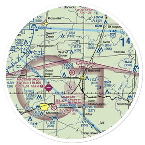 Runyan Aviation Airport (IL15) VFR Sectional Sticker (30 mile)