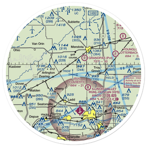 Funfsinn Airport (IL13) VFR Sectional Sticker (30 mile)