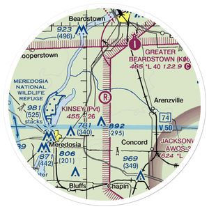 Kinsey RLA Restricted Landing Area (IL12) VFR Sectional Sticker (20 mile)