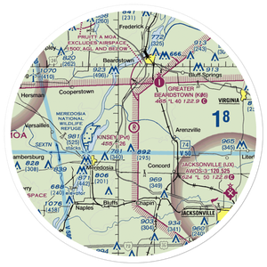 Kinsey RLA Restricted Landing Area (IL12) VFR Sectional Sticker (30 mile)