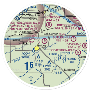 Taylor Airport (IL07) VFR Sectional Sticker (20 mile)