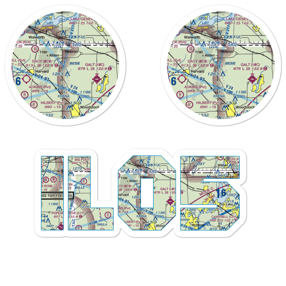 Bingham Airport (IL05) VFR Sectional Sticker Pack 