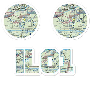 Wolford's Airport (IL01) VFR Sectional Sticker Pack