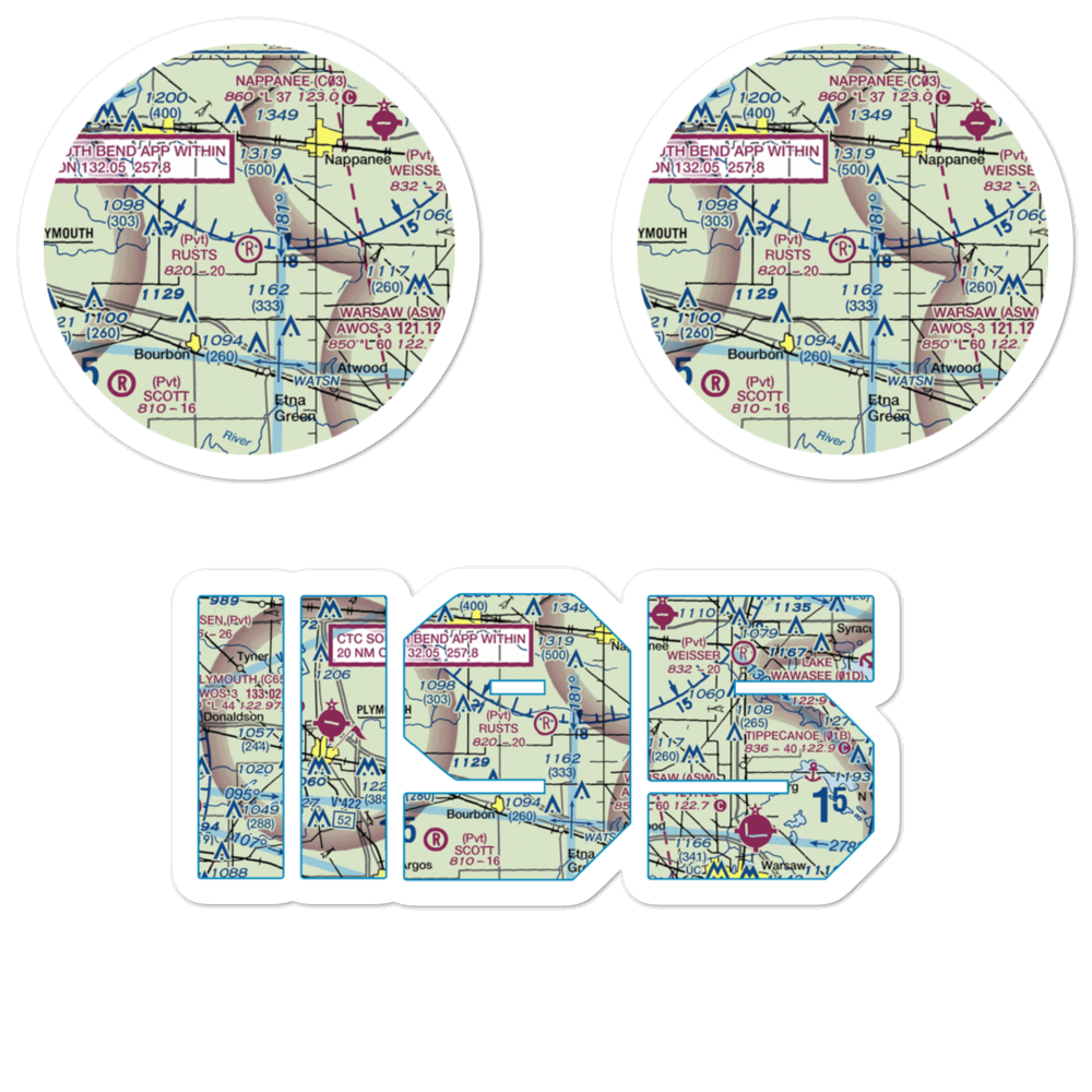 Rust's Landing Airport (II95) VFR Sectional Sticker Pack 