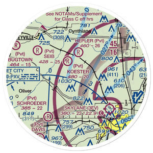 Yelverton Airport (II89) VFR Sectional Sticker (20 mile)
