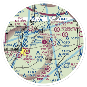 Twelve Oaks Airport (II87) VFR Sectional Sticker (20 mile)