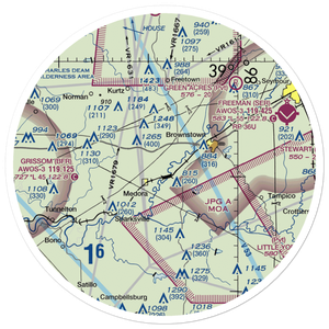 Clay Hill Farms Airport (II76) VFR Sectional Sticker (30 mile)