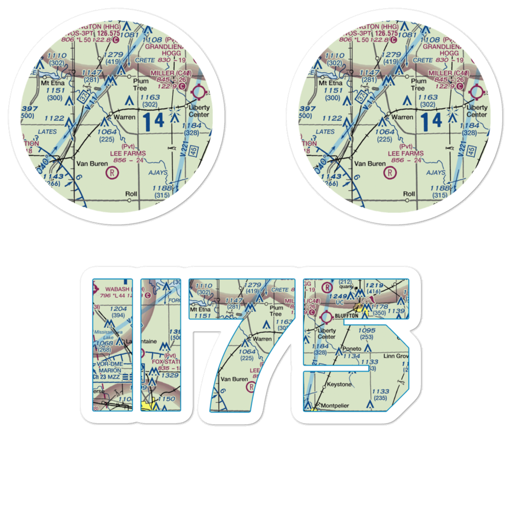 Daugherty Field (II75) VFR Sectional Sticker Pack 