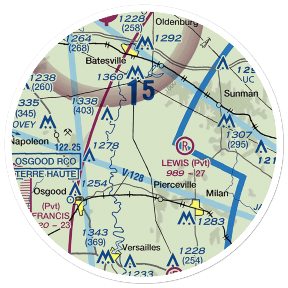 Anderson Airport (II72) VFR Sectional Sticker (20 mile) 