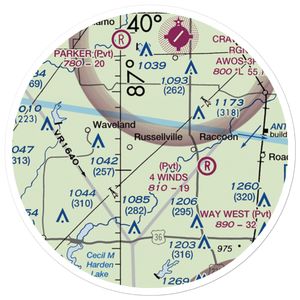 Durham Airport (II68) VFR Sectional Sticker (20 mile)