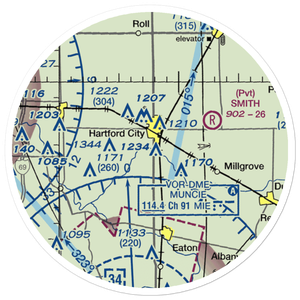 Hickory Hills Airport (II67) VFR Sectional Sticker (20 mile)