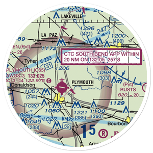 Berger Airport (II62) VFR Sectional Sticker (20 mile)