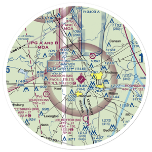Burke's Airport (II53) VFR Sectional Sticker (30 mile)