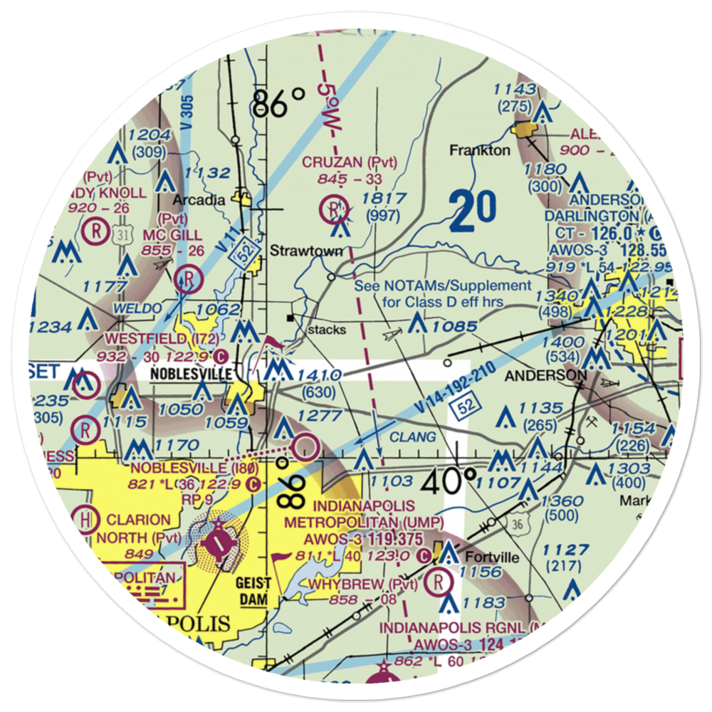 Creekside Farm Airport (II42) VFR Sectional Sticker (30 mile) 