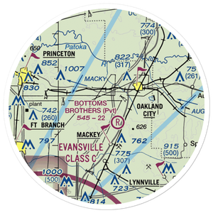 Hopkins Farms Airport (II40) VFR Sectional Sticker (20 mile)