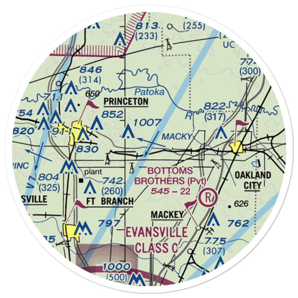 Hollingsworth Airport (II39) VFR Sectional Sticker (20 mile) 