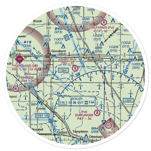 Ashby Airport (II26) VFR Sectional Sticker (30 mile)